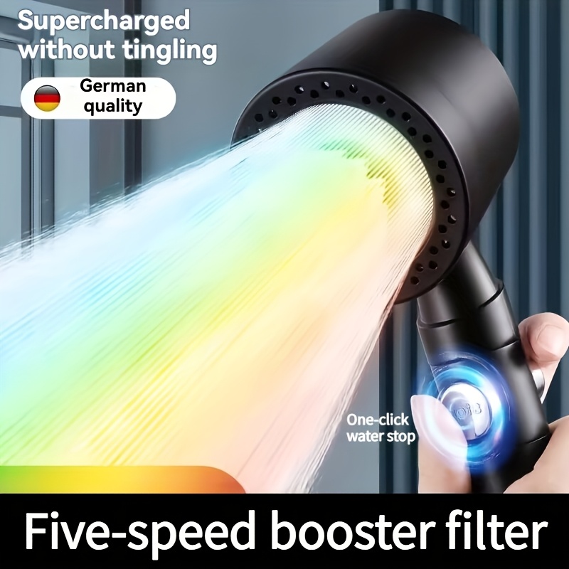 Douchette salle de bain à main réglable de luxe en 5 modes avec filtre – Image 4