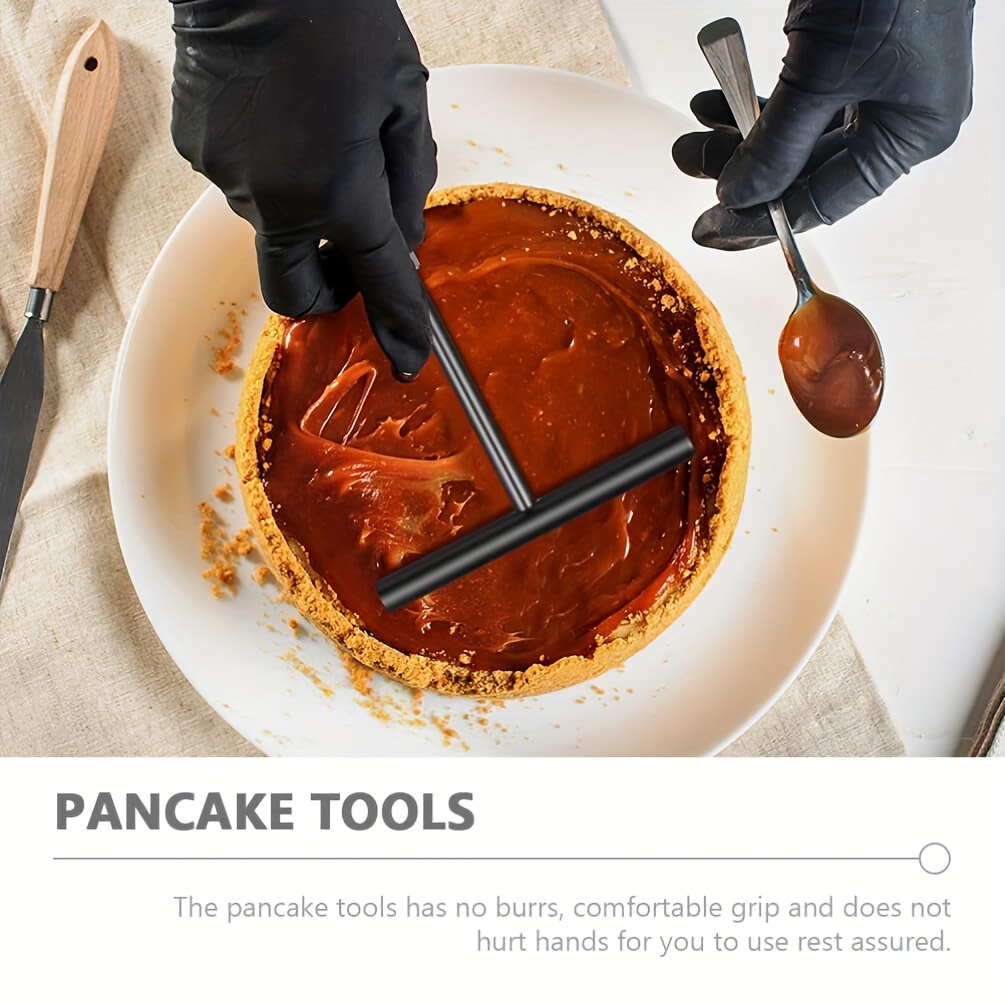 Spatule à crêpes en acier inoxydable avec bord en silicone & son râteau – Image 5