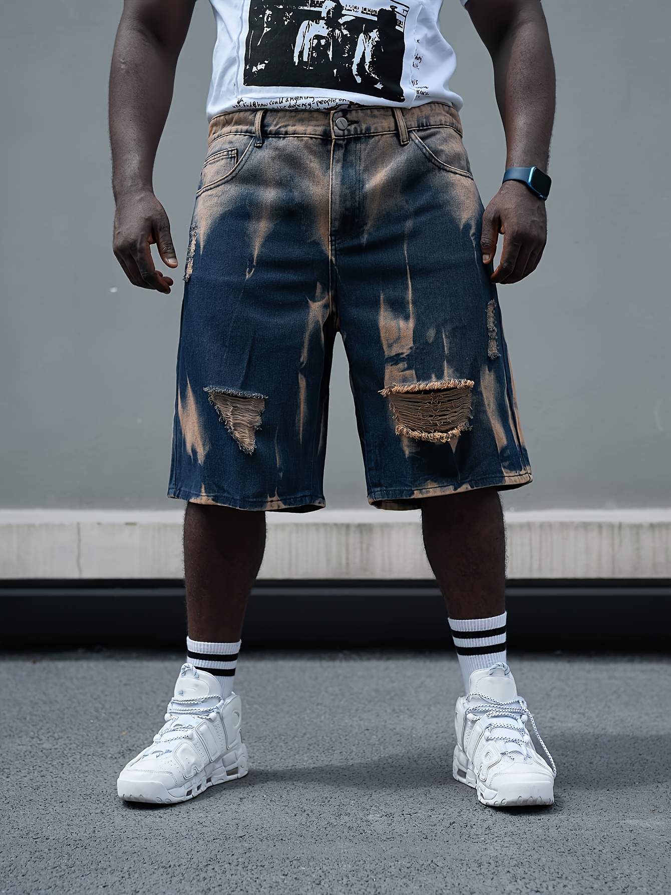 Baggy short en denim délavé – Image 4