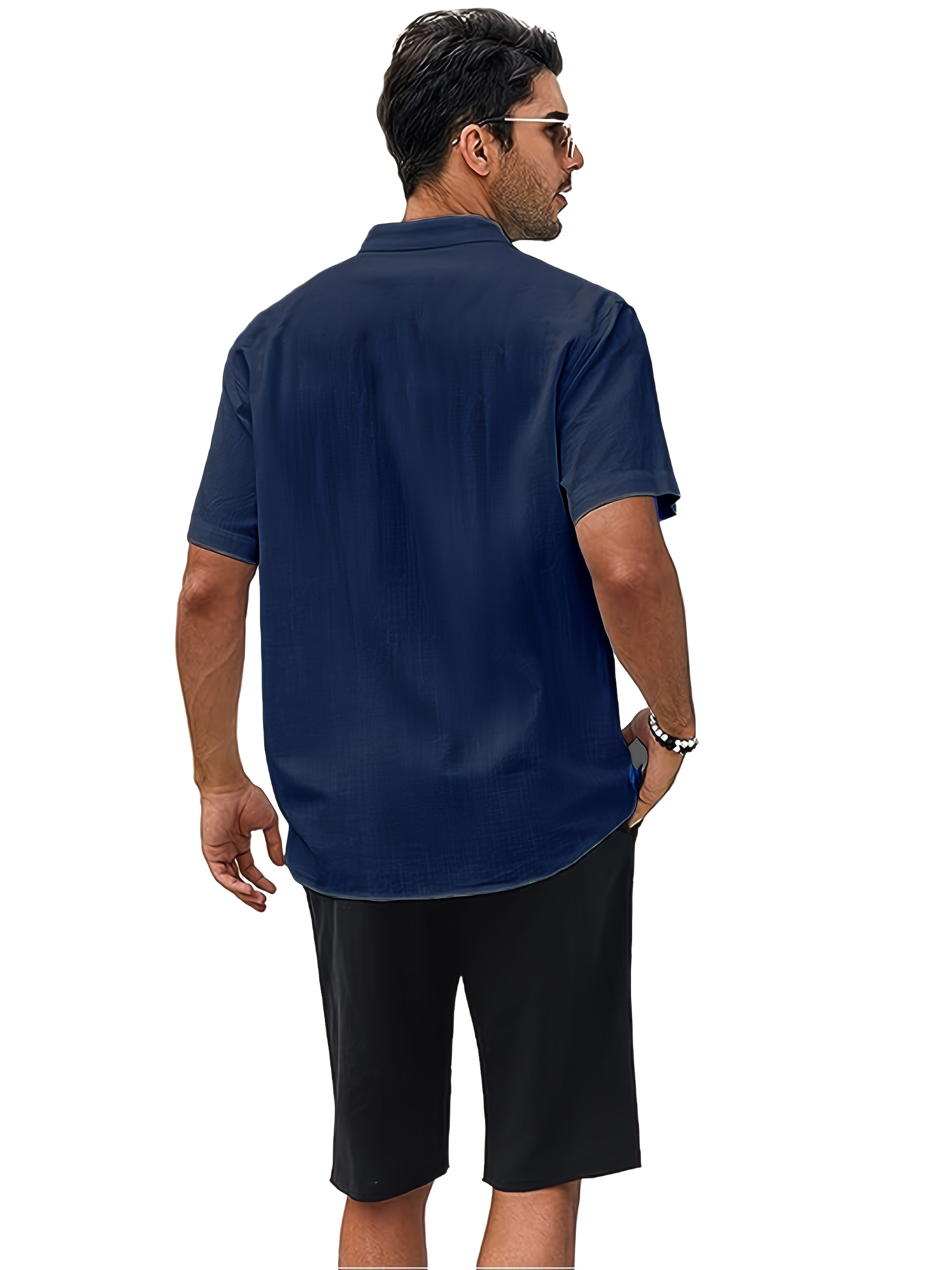 Chemise légère en coton à manches courtes à col boutonné – Image 8