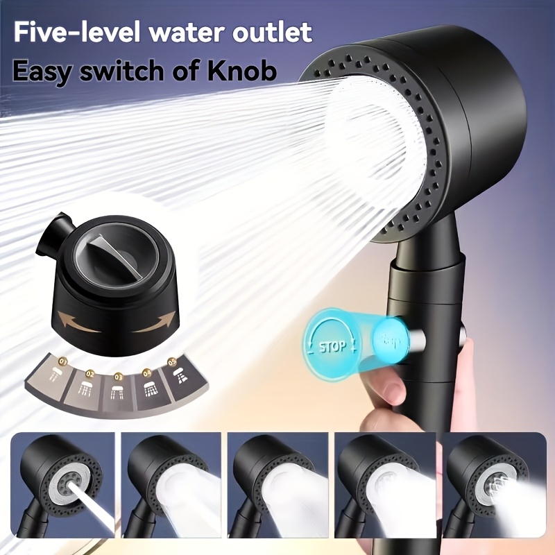 Douchette salle de bain à main réglable de luxe en 5 modes avec filtre – Image 5