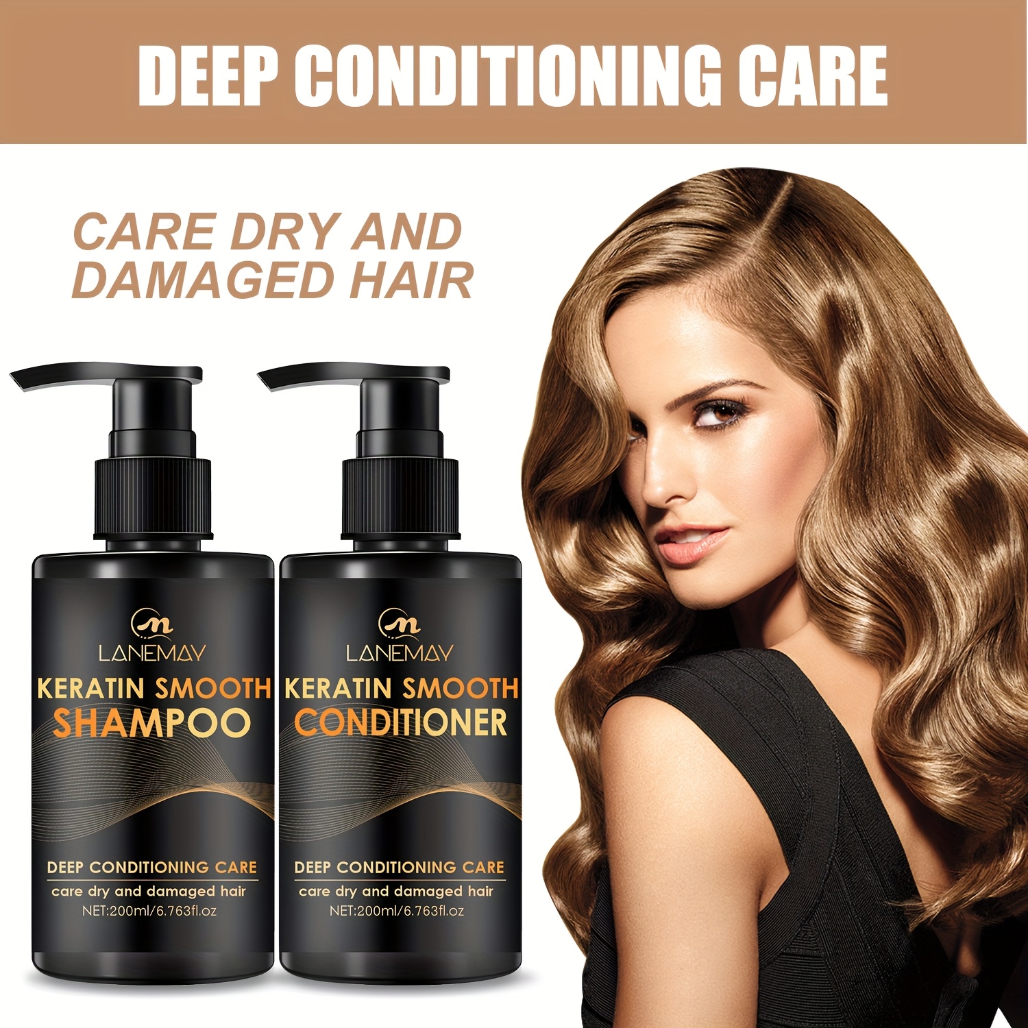 Ensemble shampoing et après-shampoing à la kératine pour des cheveux lisses – Image 3