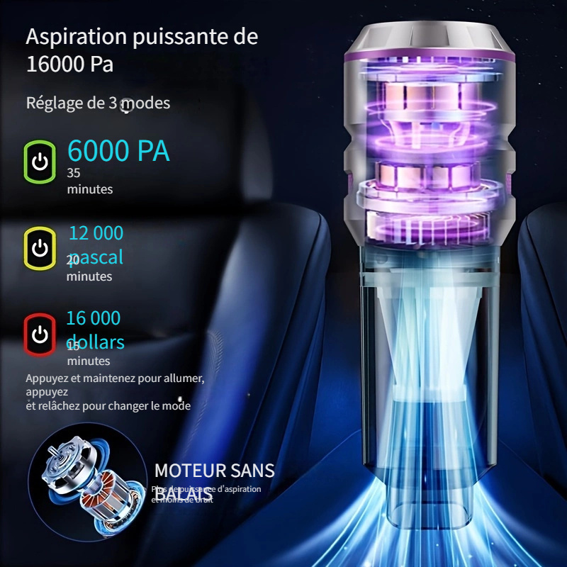 Aspirateur puissant sans balai de 16 000 Pa de 100 watts – Image 4