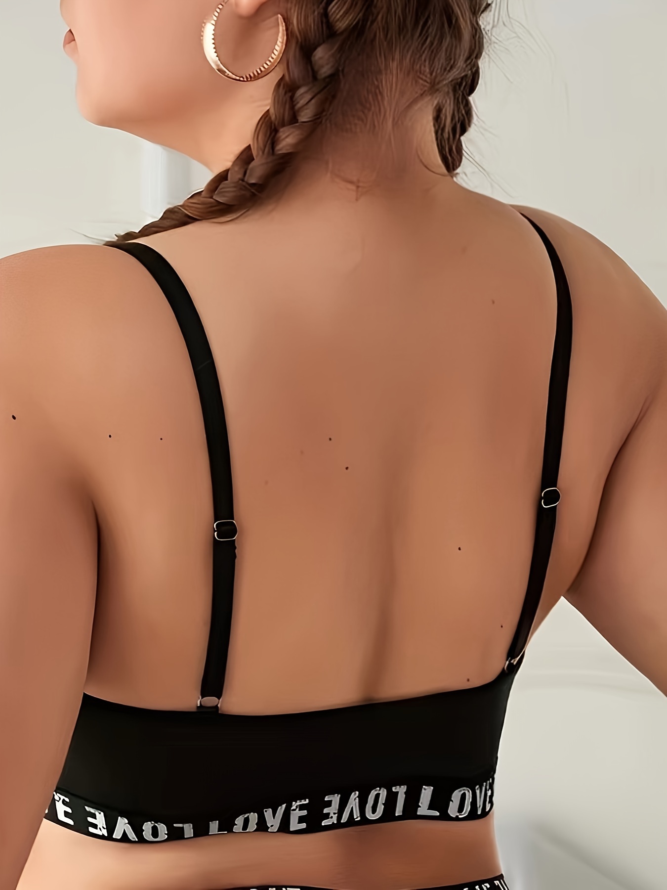 Soutien gorge élégant en tissu extensible avec détail en dentelle lotus bleue – Image 3