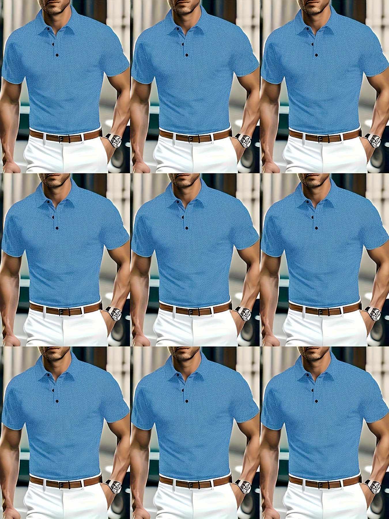 Polo à manches courtes en tissu tricoté – Image 7