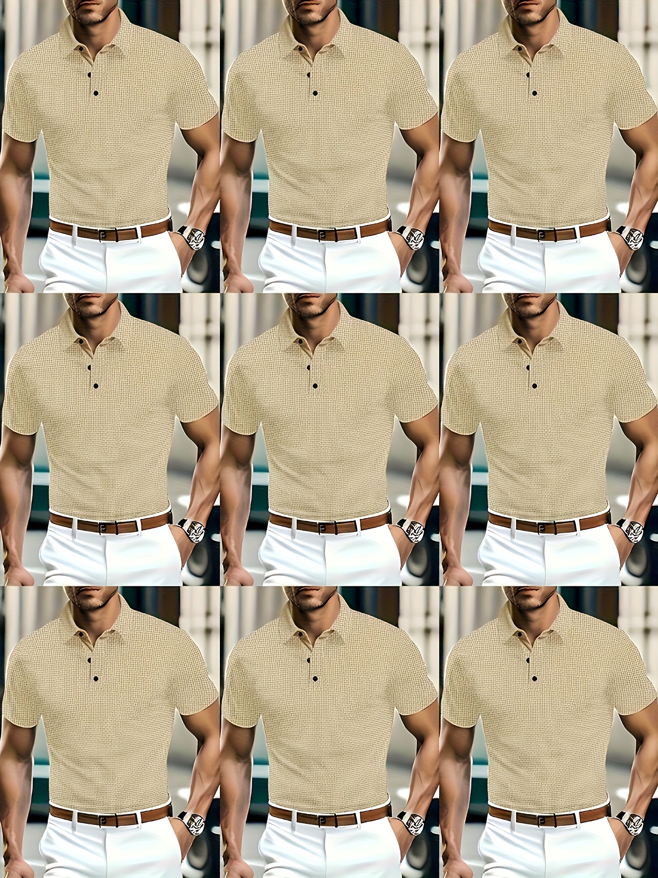 Polo à manches courtes en tissu tricoté – Image 8