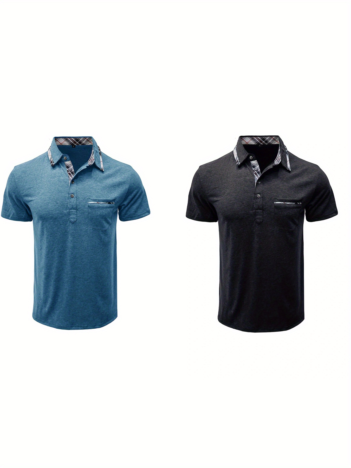 Ensemble 2 polos chemises à manches courtes avec poche sur le col – Image 7