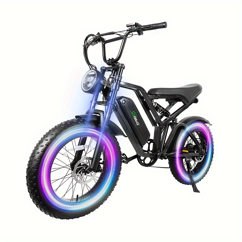 Vélo électrique pneu 50.8 cm avec batterie amovible 48V & 15Ah, tout-terrain à 7 vitesses – Image 2