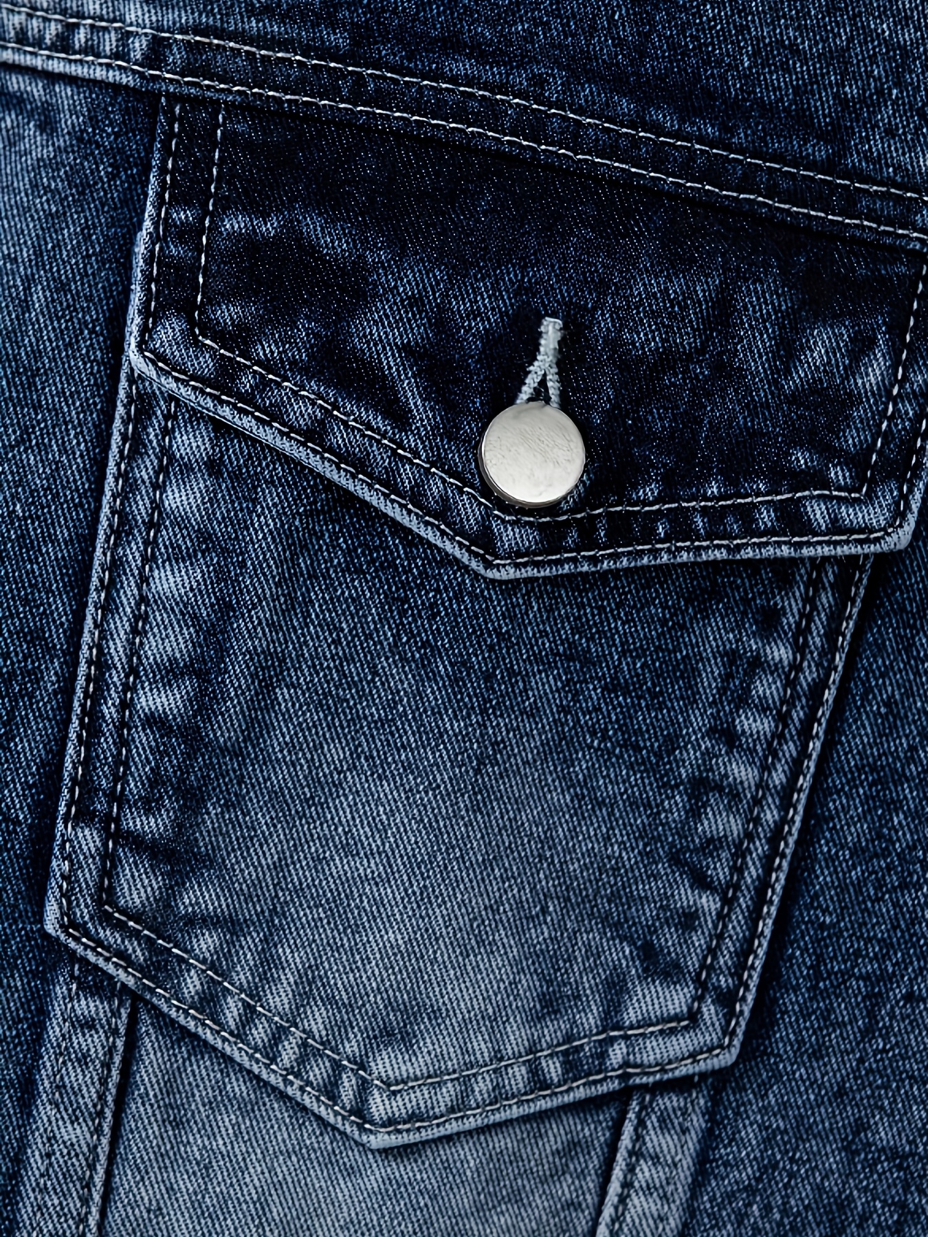 Gilet en denim avec boutonnage à l'avant & poches à rabat – Image 5