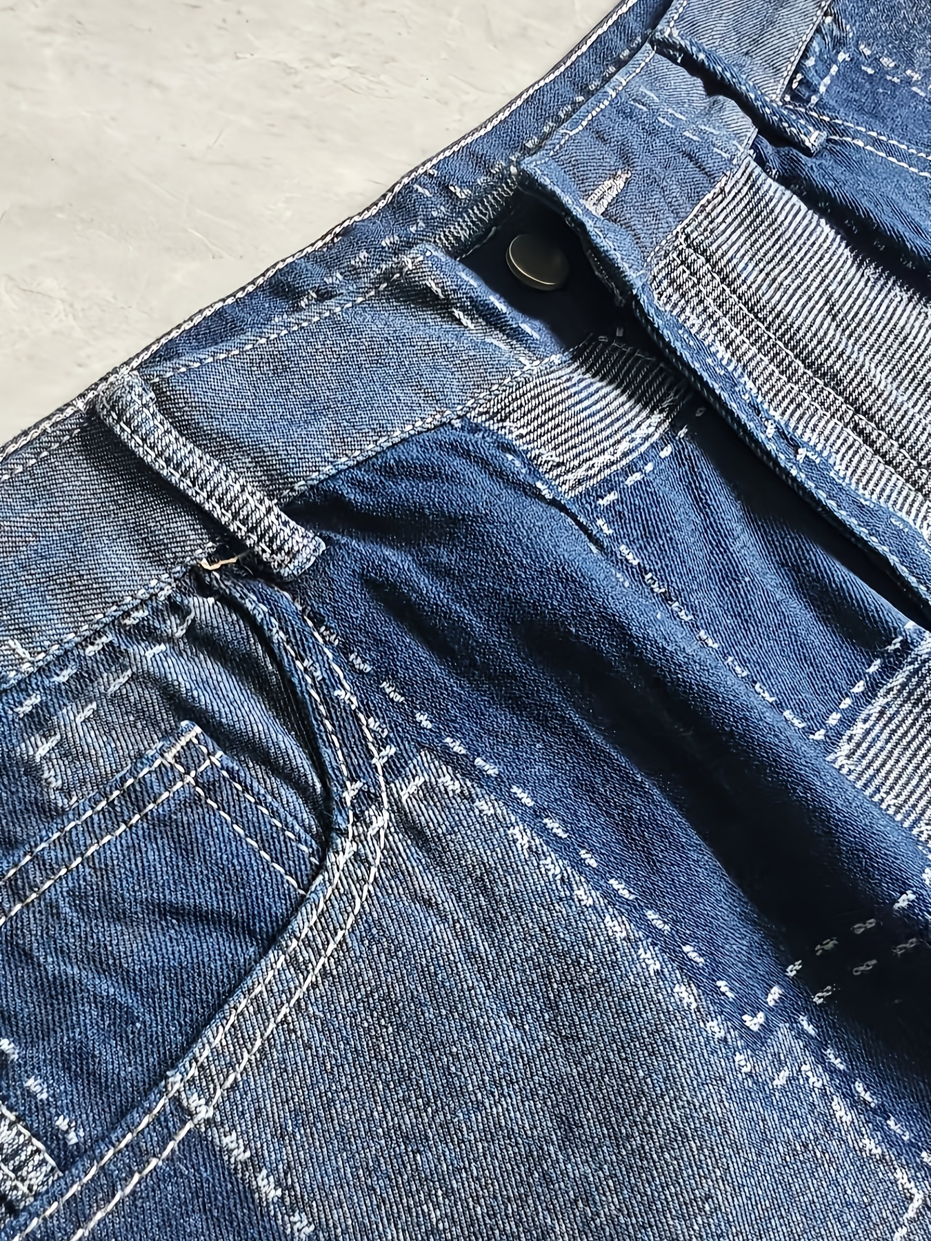 Jean cargo avec blocs de couleur en coton tissé non extensible – Image 6