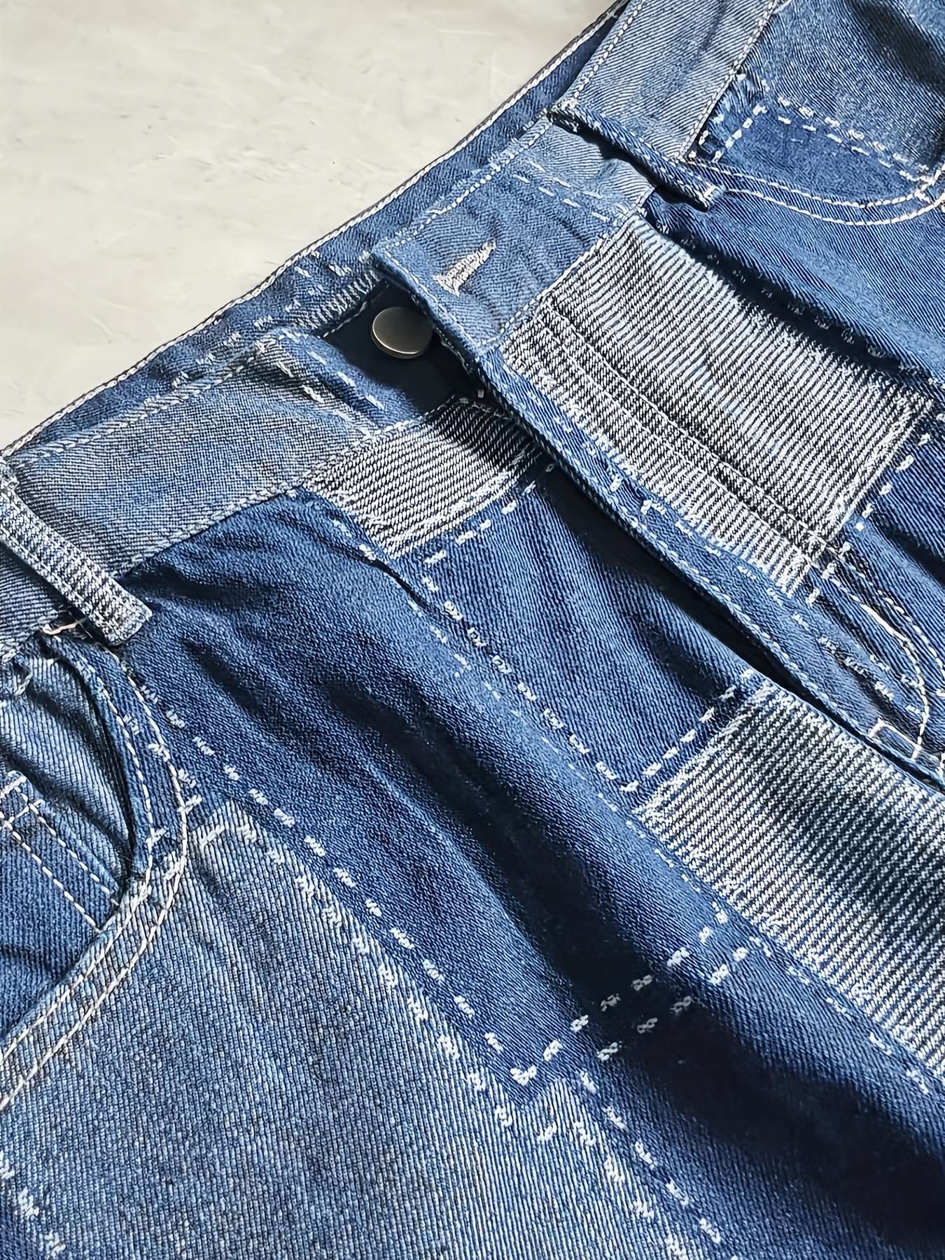 Jean cargo avec blocs de couleur en coton tissé non extensible – Image 5