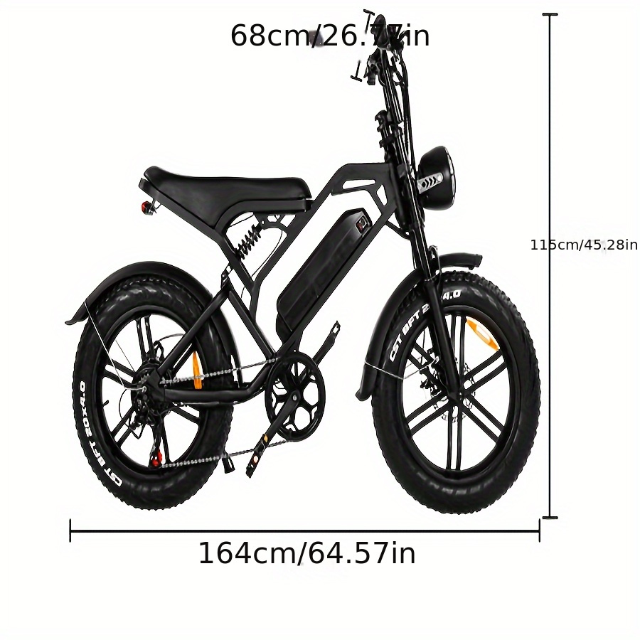 Vélo électrique pneu 50.8 cm avec batterie amovible 48V & 15Ah, tout-terrain à 7 vitesses – Image 6