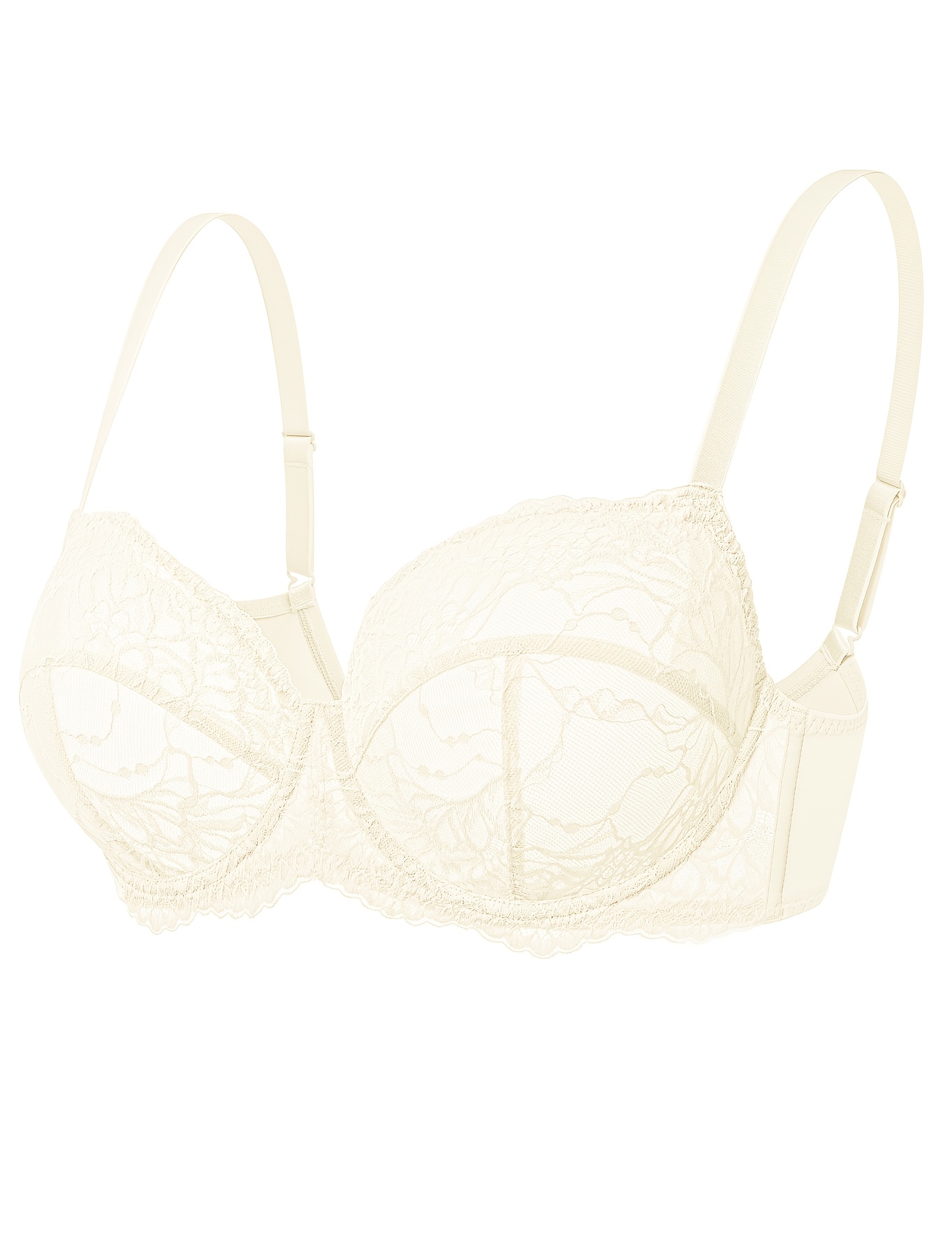 Soutien gorge sexy semi-transparent à une couche en dentelle avec boudins en acier & sans socles – Image 3