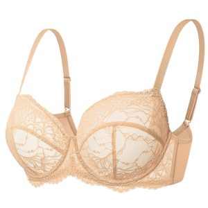 Soutien gorge sexy semi-transparent à une couche en dentelle avec boudins en acier & sans socles