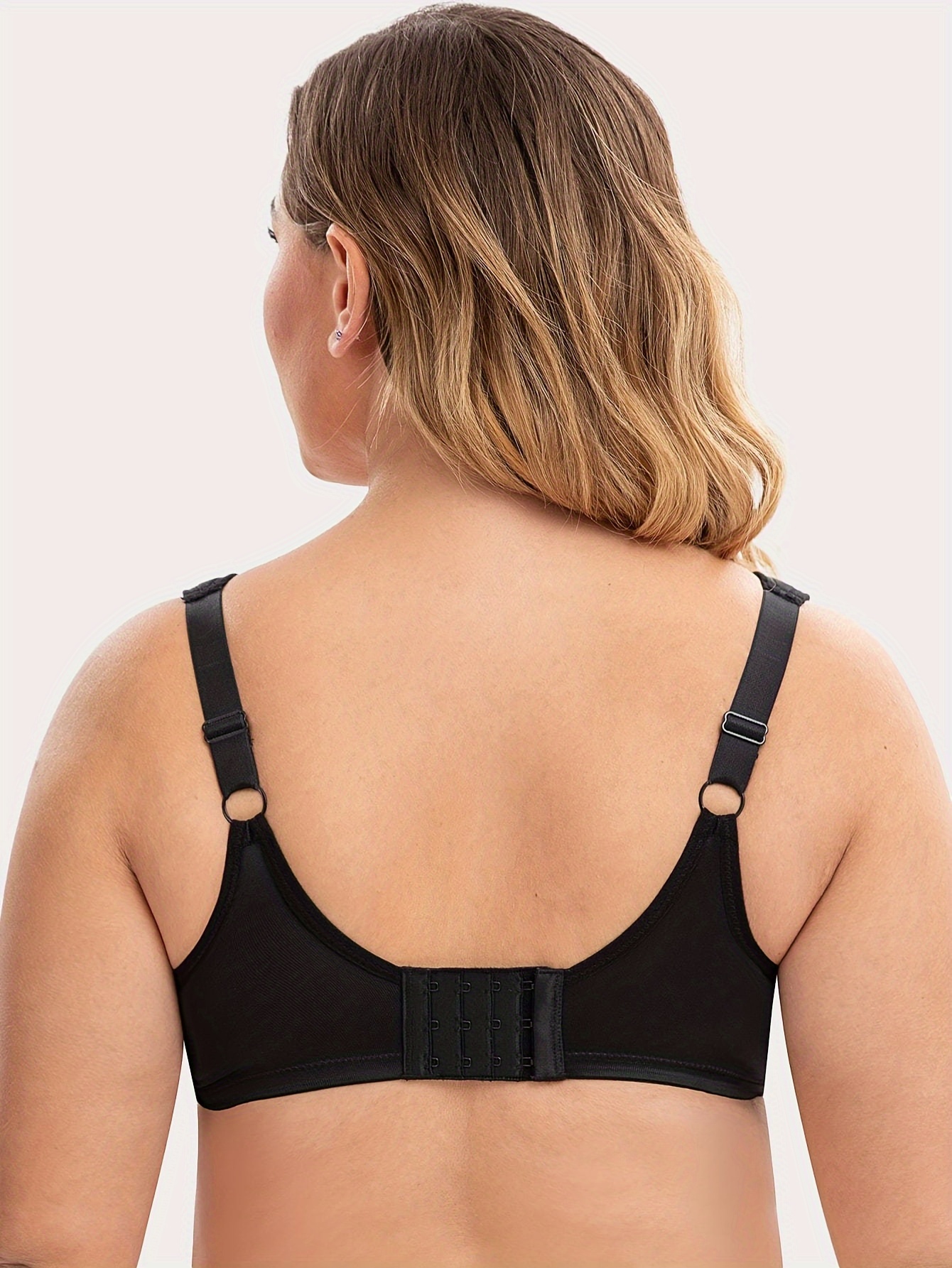 Soutien gorge en dentelle contrastée large bretelles & armatures avec noeud décoratif – Image 10