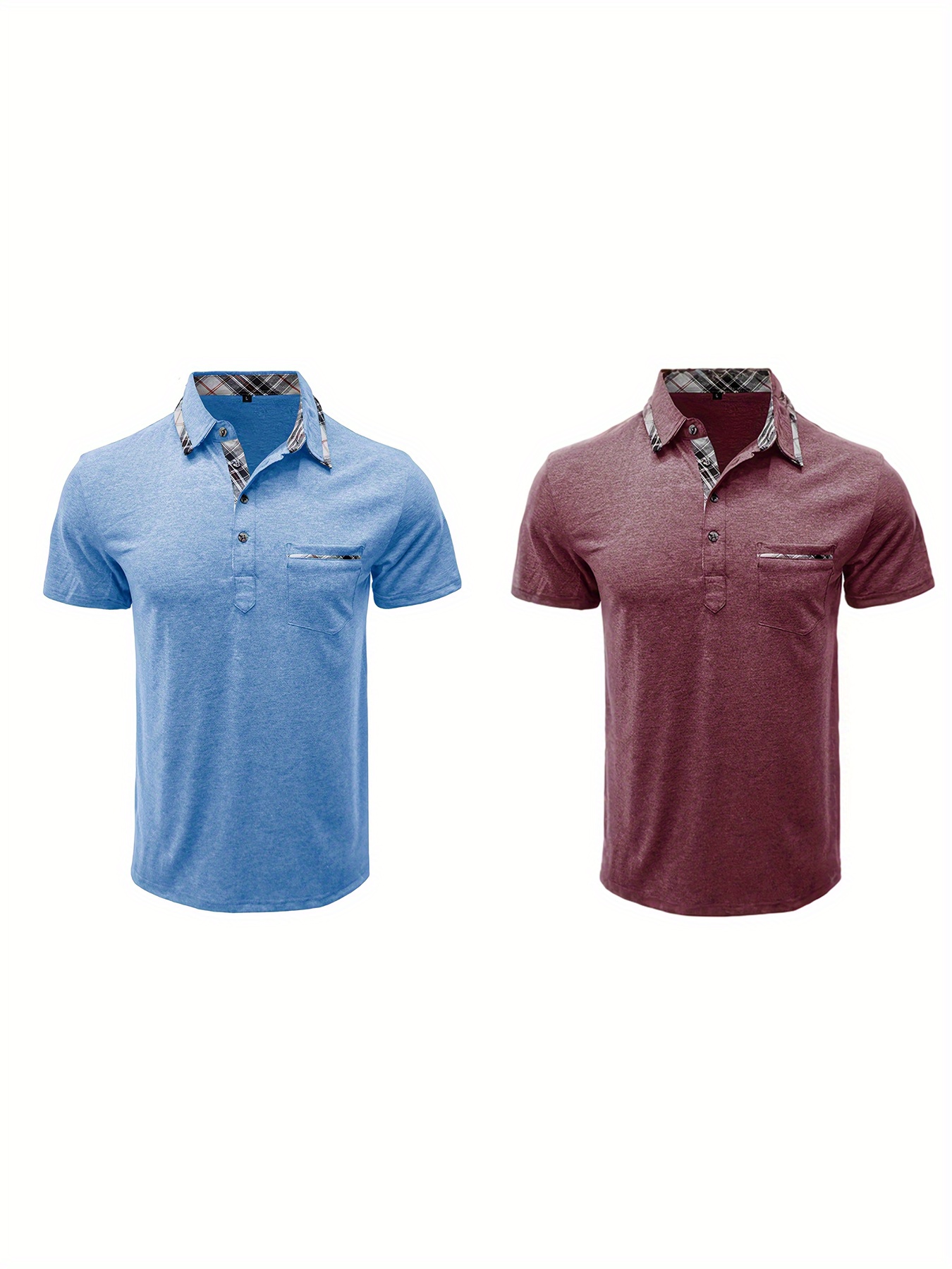 Ensemble 2 polos chemises à manches courtes avec poche sur le col – Image 10