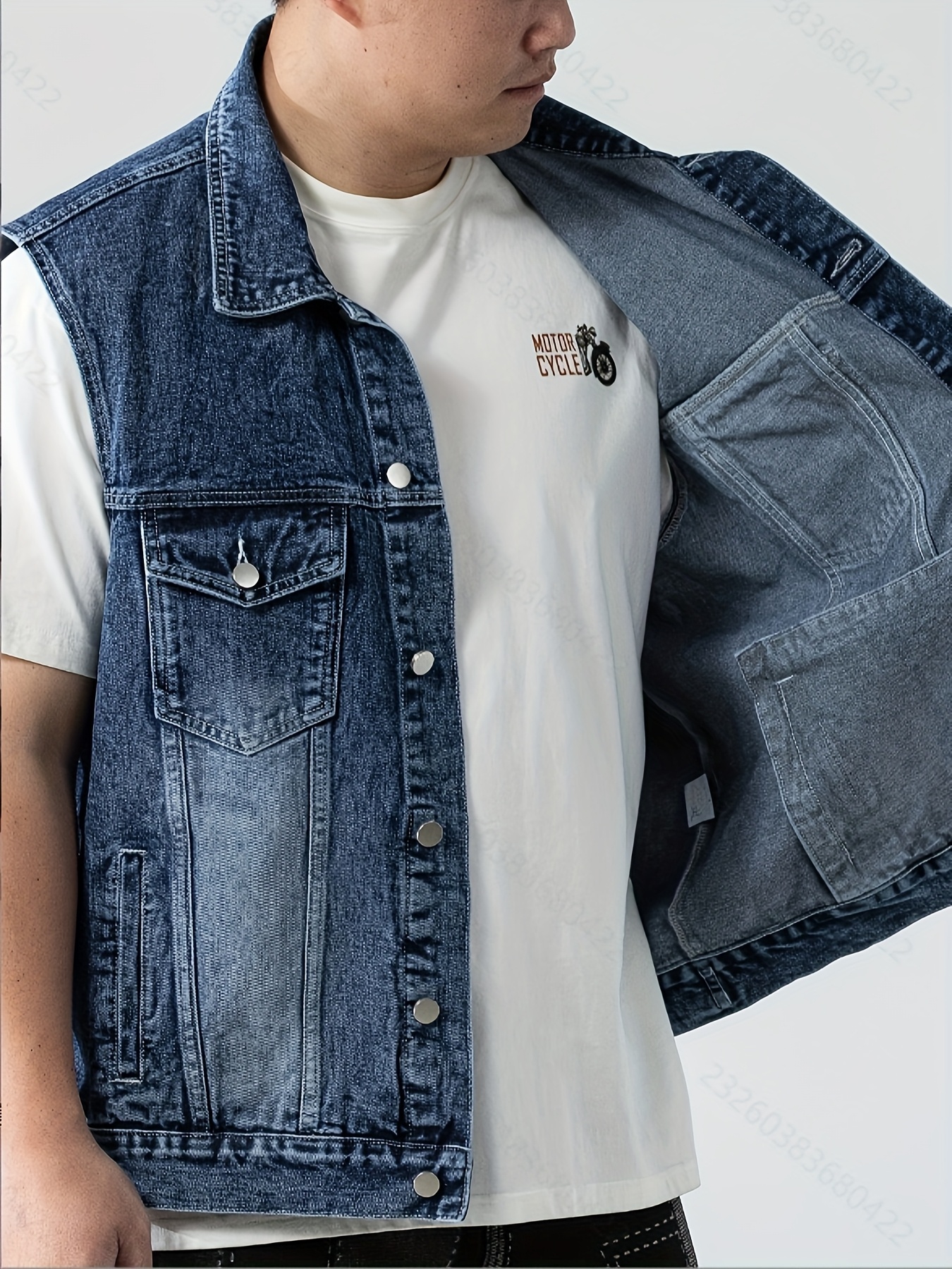 Gilet en denim avec boutonnage à l'avant & poches à rabat – Image 7
