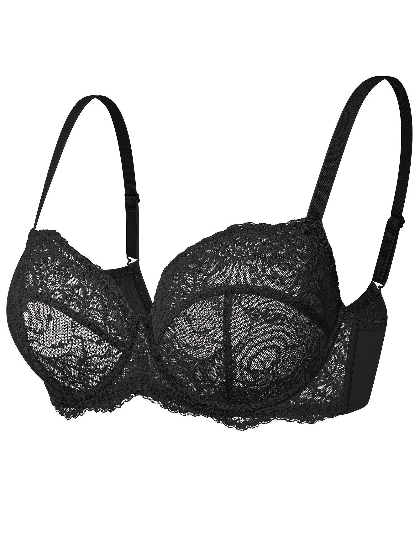 Soutien gorge sexy semi-transparent à une couche en dentelle avec boudins en acier & sans socles – Image 2