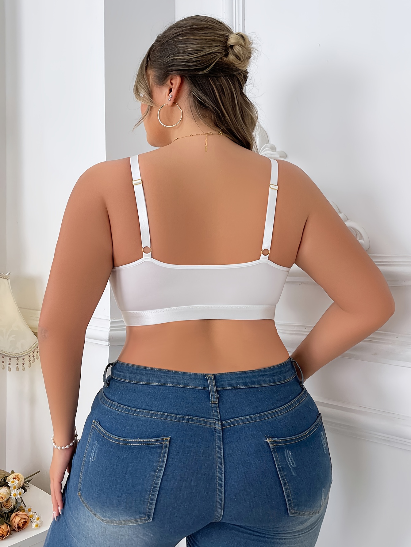 Soutien gorge avec dentelle contrastante & non rembourré – Image 5