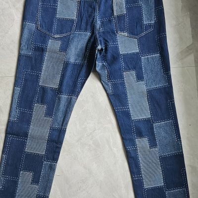 Jean cargo avec blocs de couleur en coton tissé non extensible