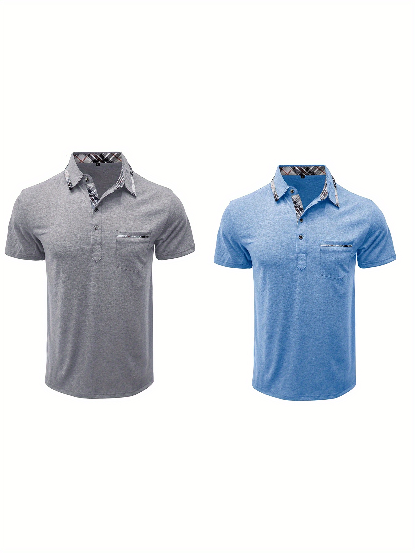 Ensemble 2 polos chemises à manches courtes avec poche sur le col – Image 6