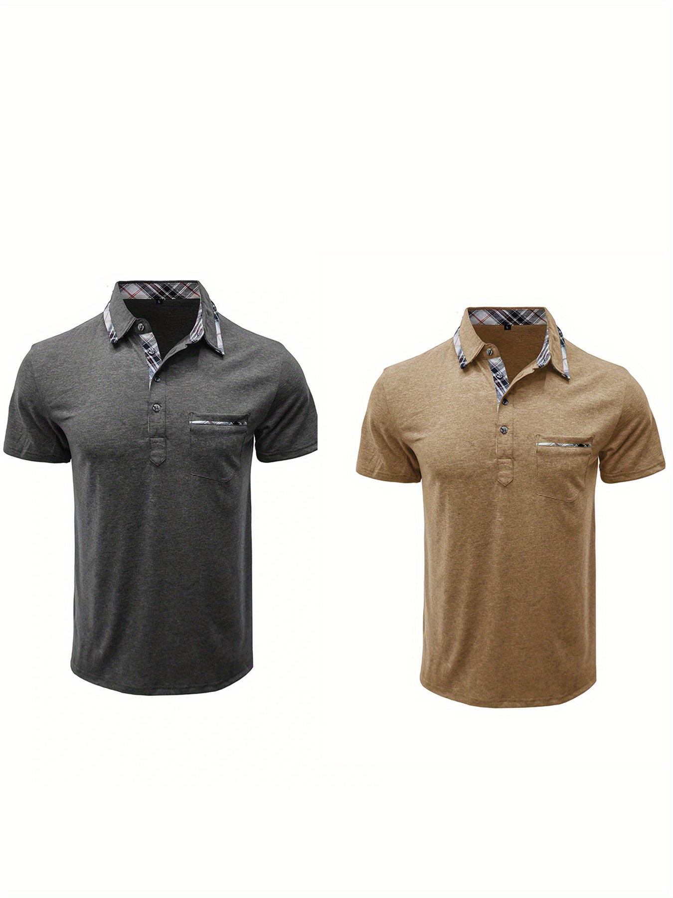 Ensemble 2 polos chemises à manches courtes avec poche sur le col – Image 8
