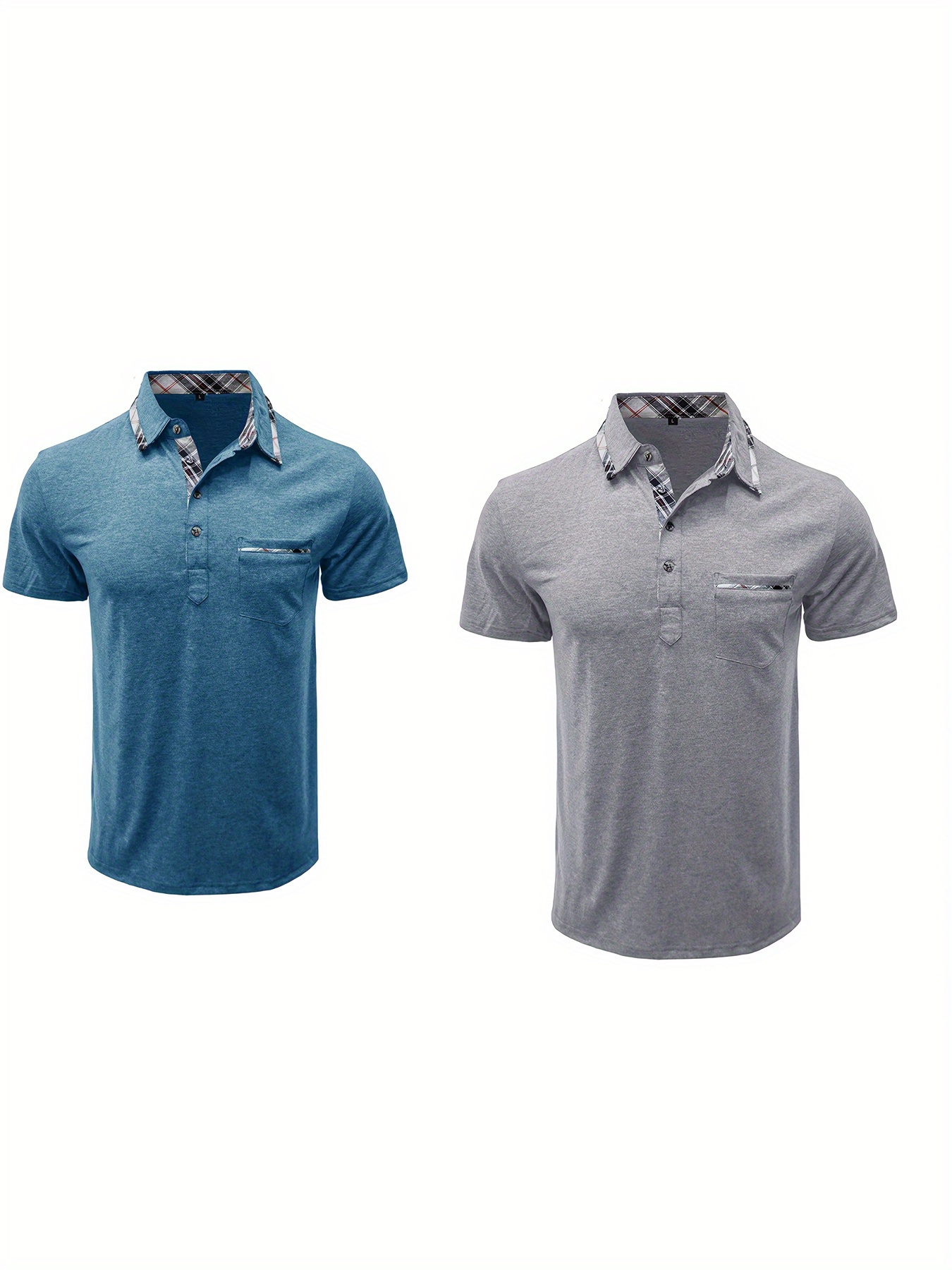 Ensemble 2 polos chemises à manches courtes avec poche sur le col – Image 9