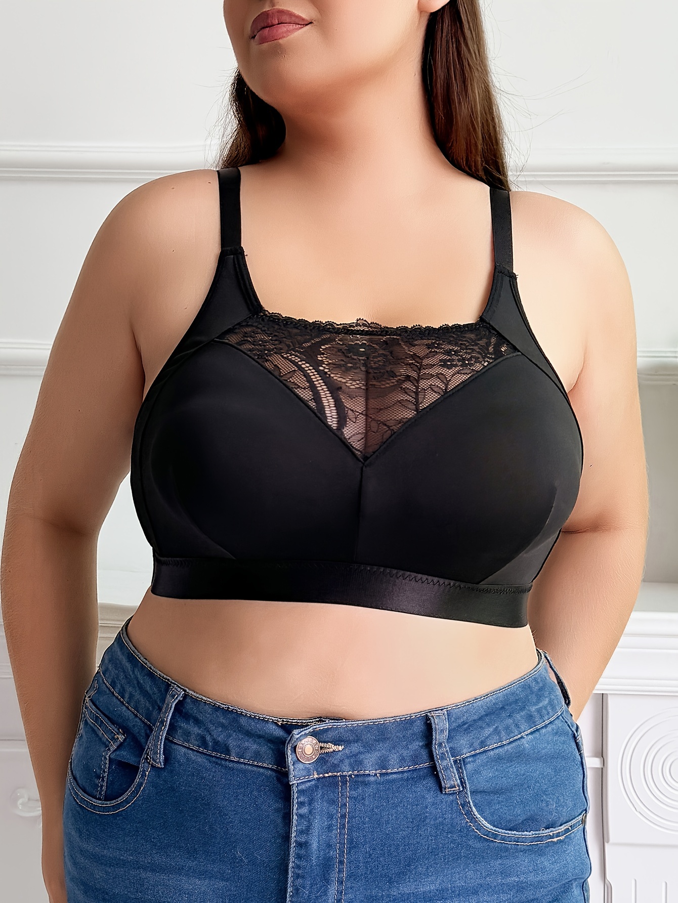 Soutien gorge avec dentelle contrastante & non rembourré – Image 10
