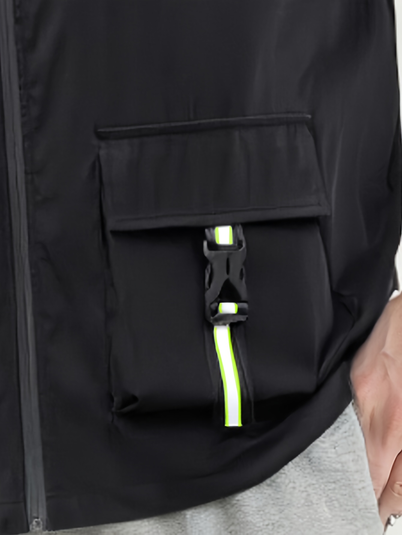 Gilet à capuche style cargo avec détail de fermeture éclair & bande réfléchissante – Image 5