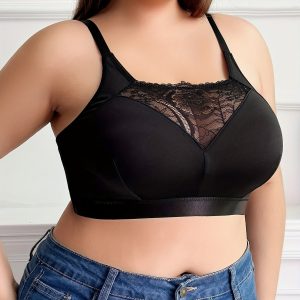 Soutien gorge avec dentelle contrastante & non rembourré