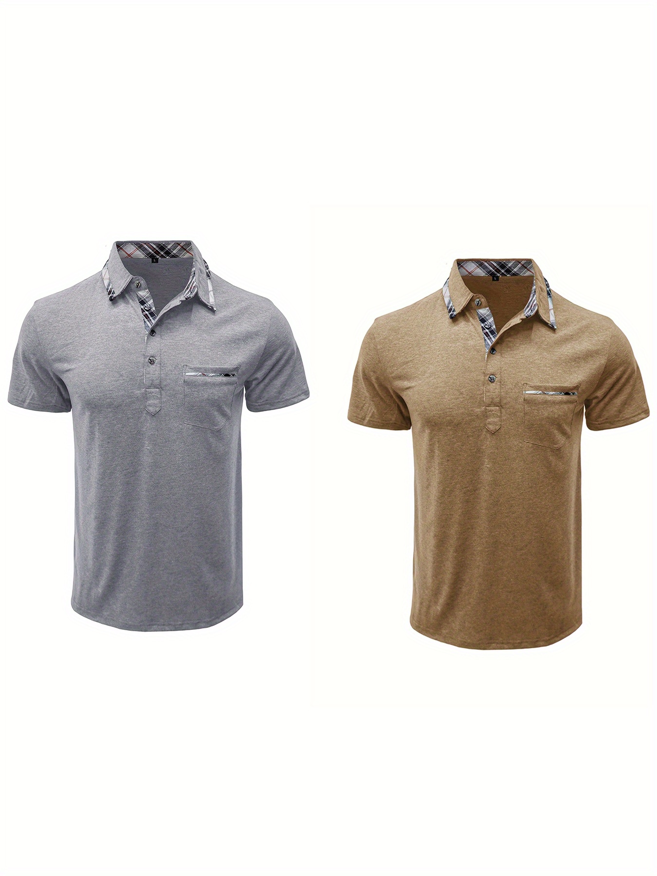 Ensemble 2 polos chemises à manches courtes avec poche sur le col – Image 11