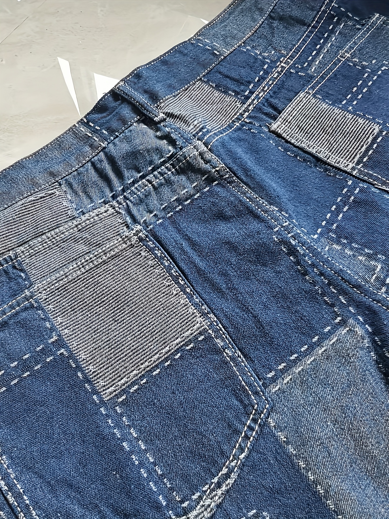 Jean cargo avec blocs de couleur en coton tissé non extensible – Image 4