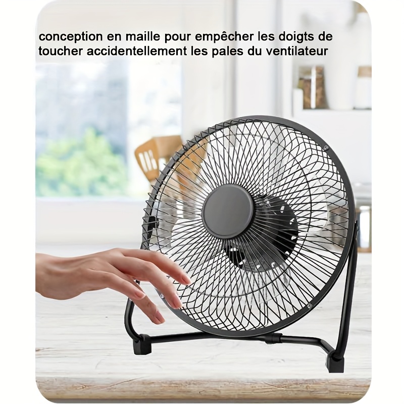 Ventilateur électrique portable à 2 vitesses avec angle réglable 360° – Image 9