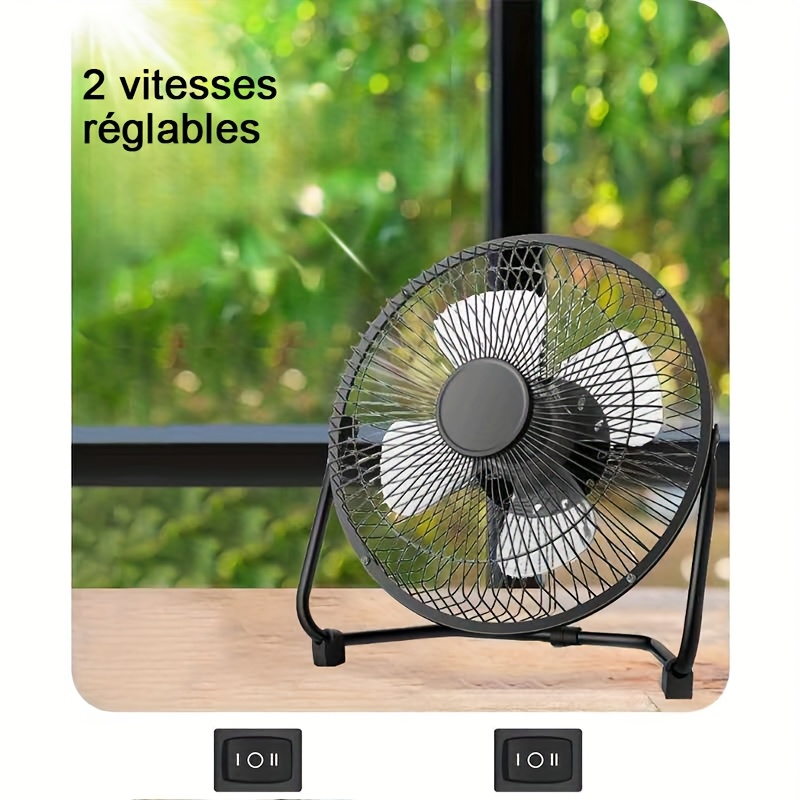 Ventilateur électrique portable à 2 vitesses avec angle réglable 360° – Image 10