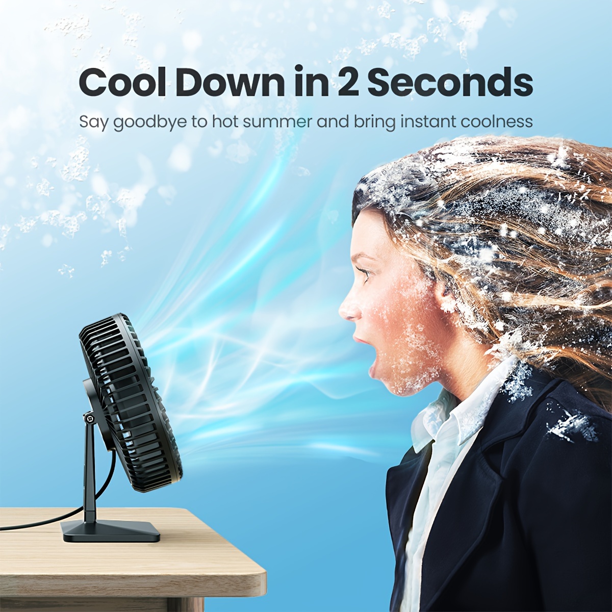 Ventilateur puissant avec 3 vitesses de rotation 90° – Image 3