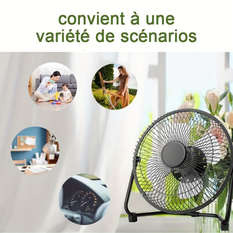 Ventilateur électrique portable à 2 vitesses avec angle réglable 360° – Image 8