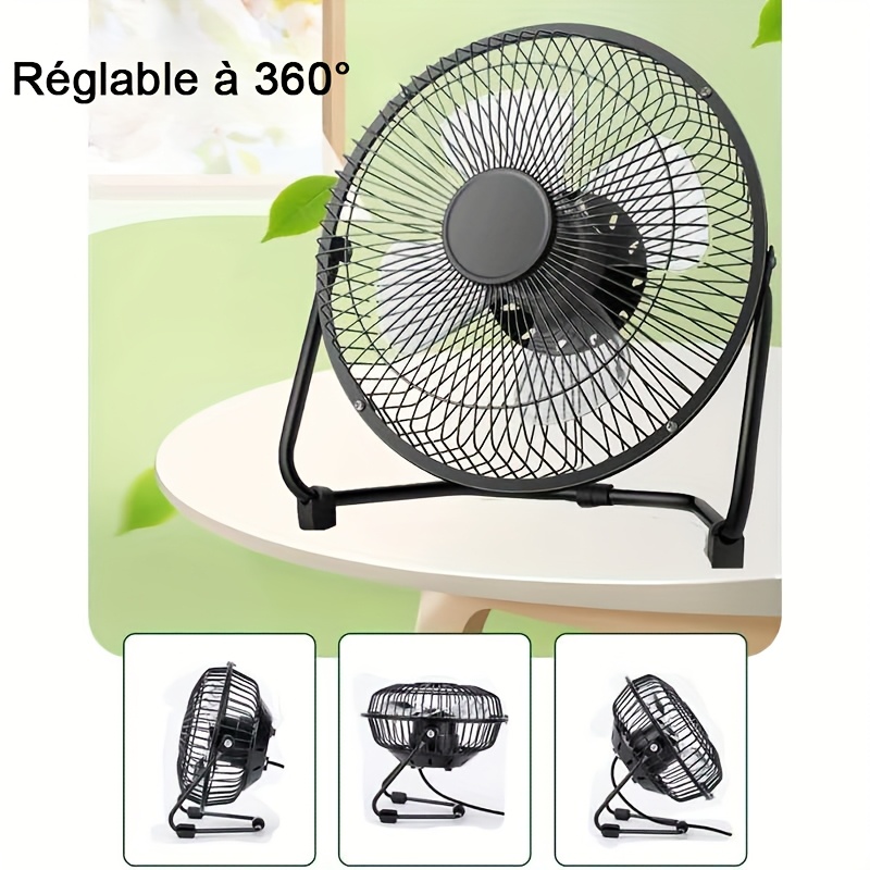 Ventilateur électrique portable à 2 vitesses avec angle réglable 360° – Image 5