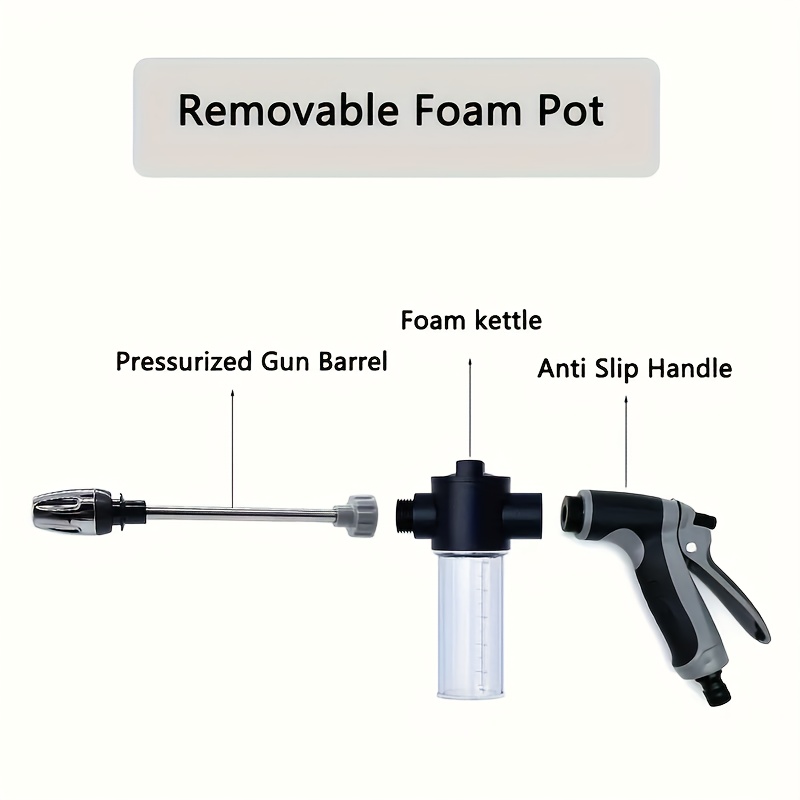 Pistolet de lavage haute pression avec pot à mousse amovible & buse de pulvérisation multifonctionnelle – Image 11