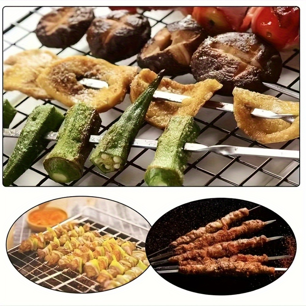 Brochettes de barbecue en acier inoxydable durable avec 1 tube de rangement – Image 11