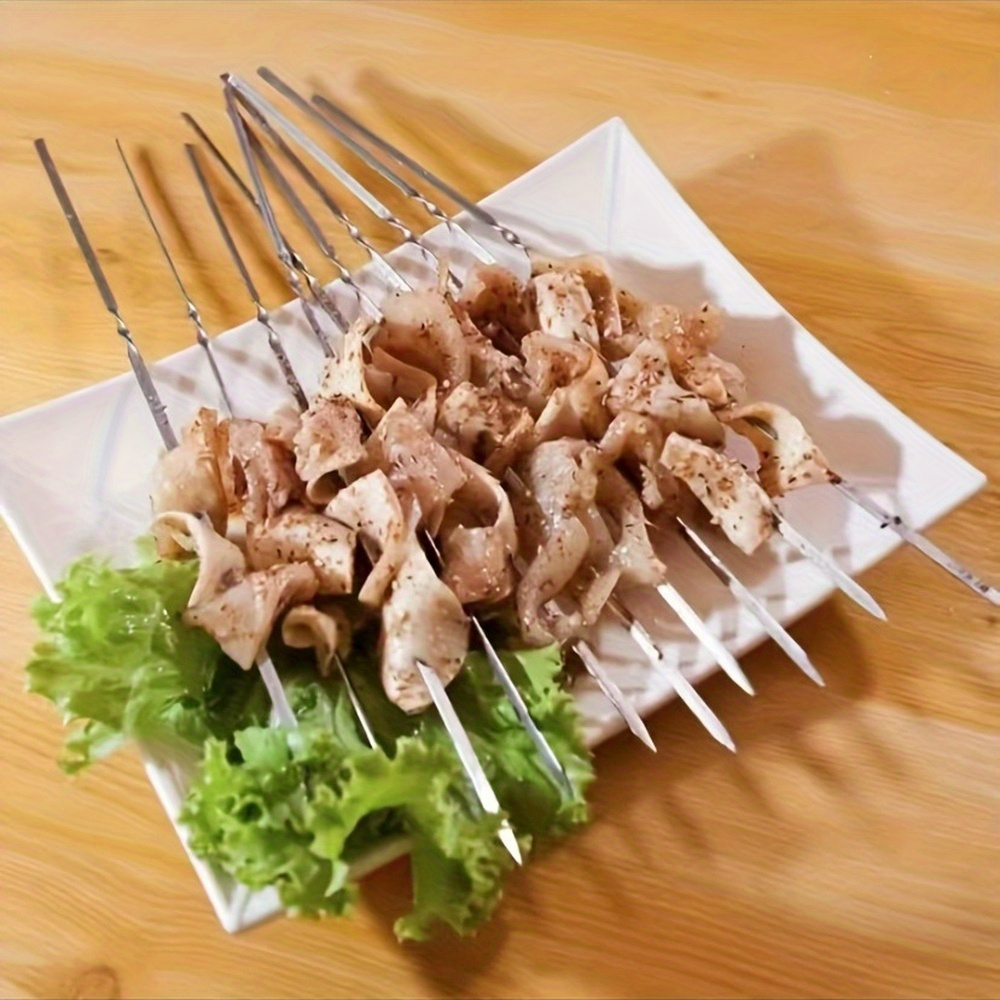 Brochettes de barbecue en acier inoxydable durable avec 1 tube de rangement – Image 5