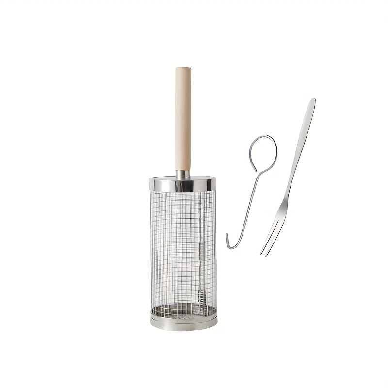 Cage de barbecue en acier inoxydable avec poignée détachable & sa fourchette – Image 8