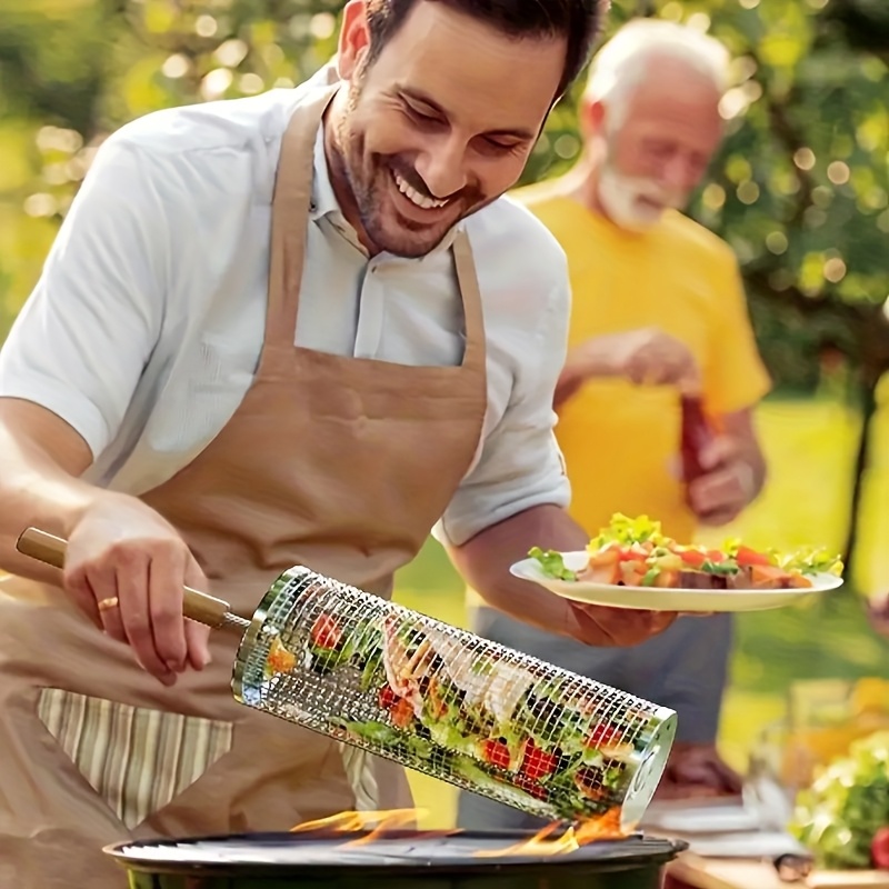 Cage de barbecue en acier inoxydable avec poignée détachable & sa fourchette – Image 9