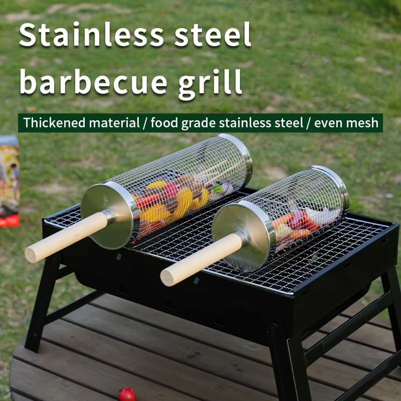 Cage de barbecue en acier inoxydable avec poignée détachable & sa fourchette – Image 10