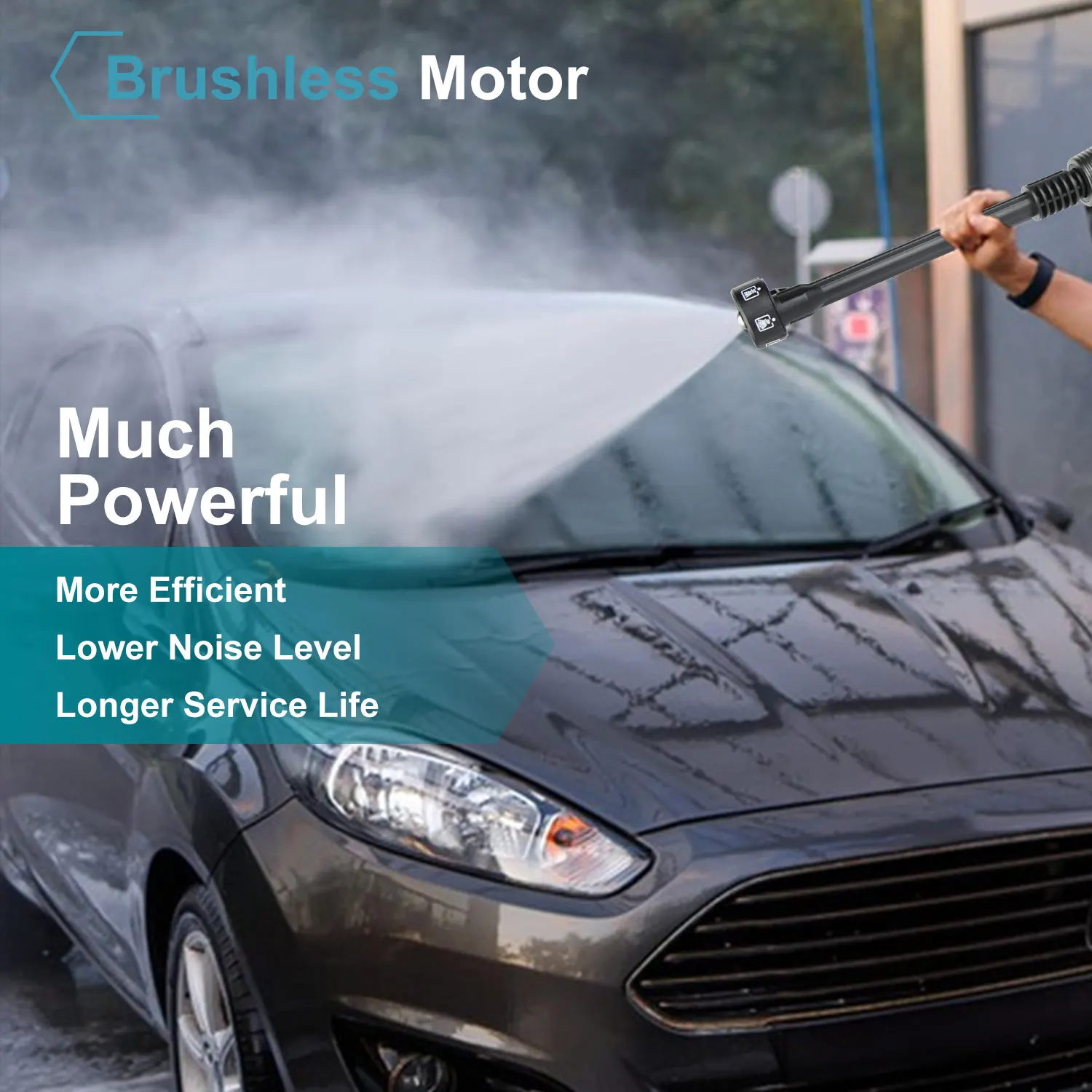 Pistolet de lavage à haute pression sans balai 6 en 1, 200Bar avec batterie 18V – Image 5