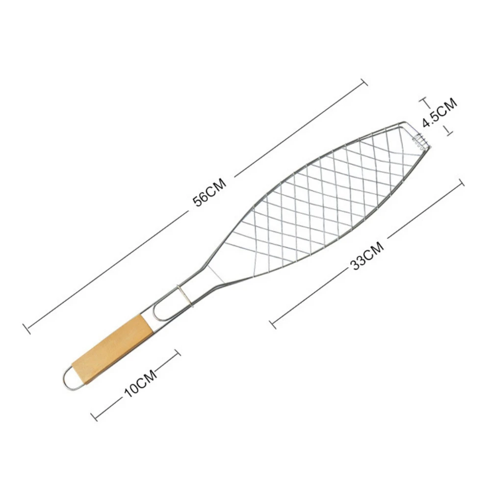 Panier à grillade de poisson antiadhésif à rôtir en maille avec poignée pliante – Image 6