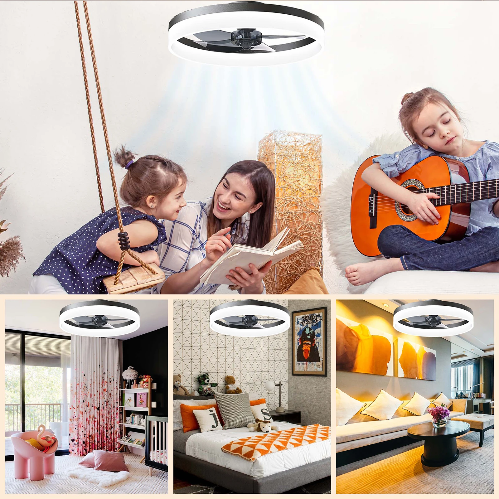 Ventilateur lumineux de plafond à LED avec télécommande – Image 5