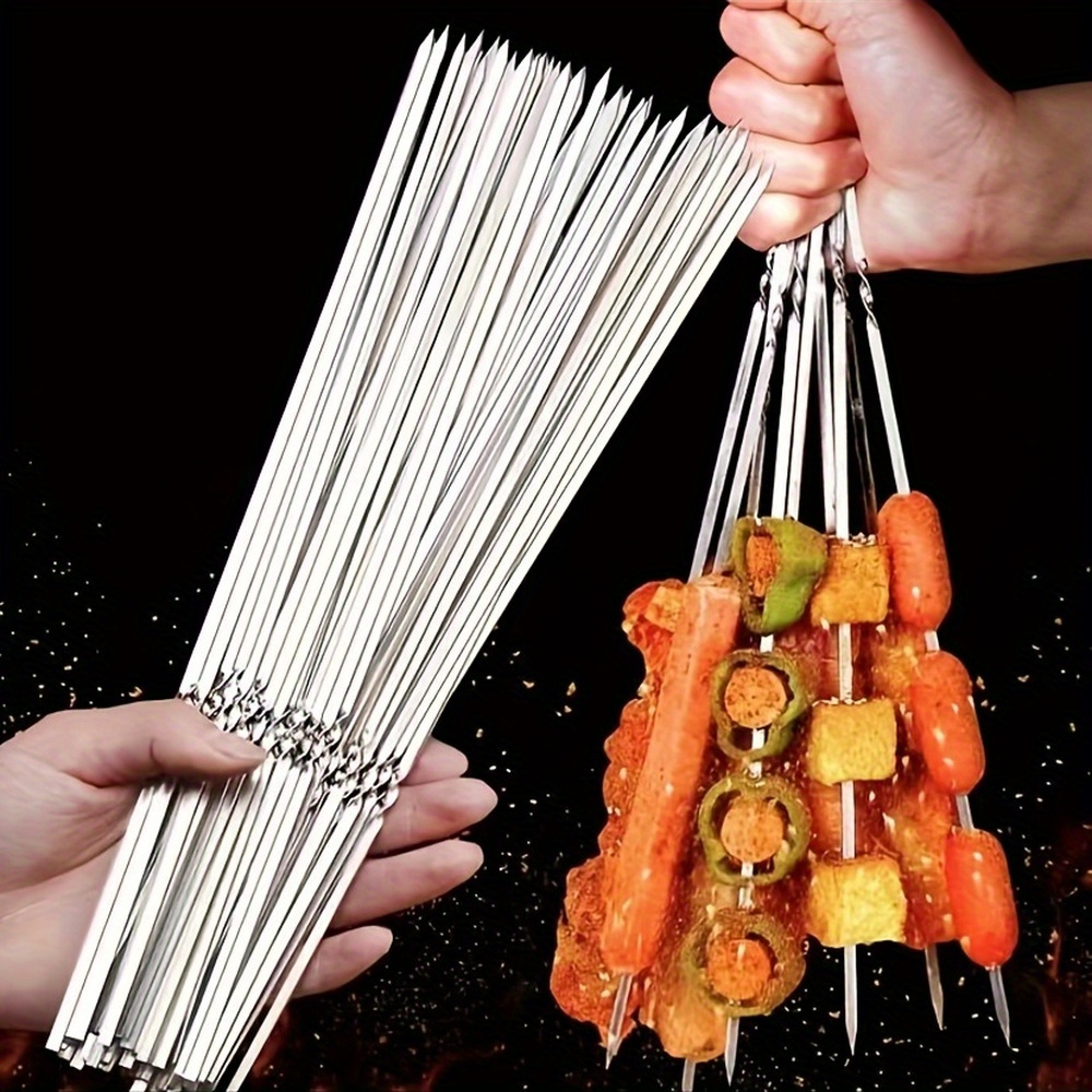 Brochettes de barbecue en acier inoxydable durable avec 1 tube de rangement – Image 8