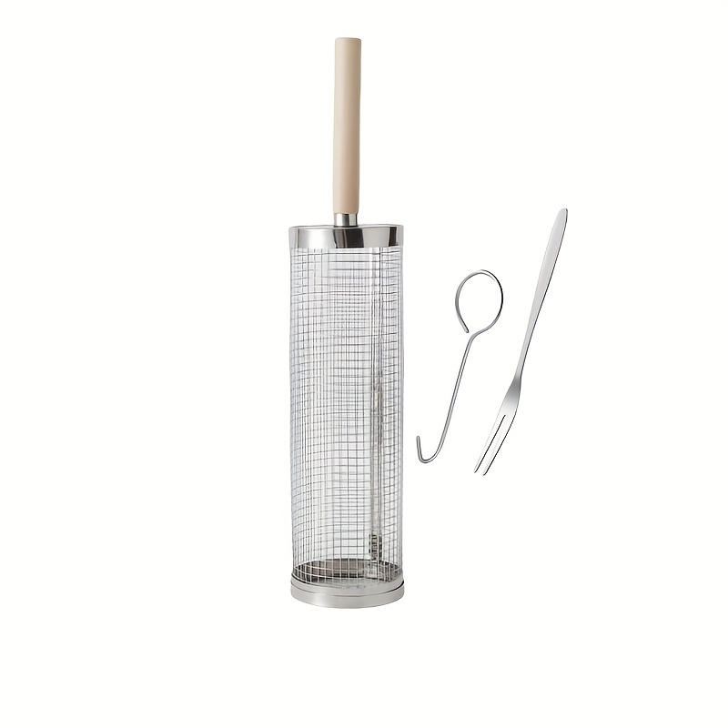 Cage de barbecue en acier inoxydable avec poignée détachable & sa fourchette – Image 6