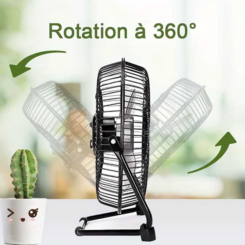 Ventilateur électrique portable à 2 vitesses avec angle réglable 360° – Image 7