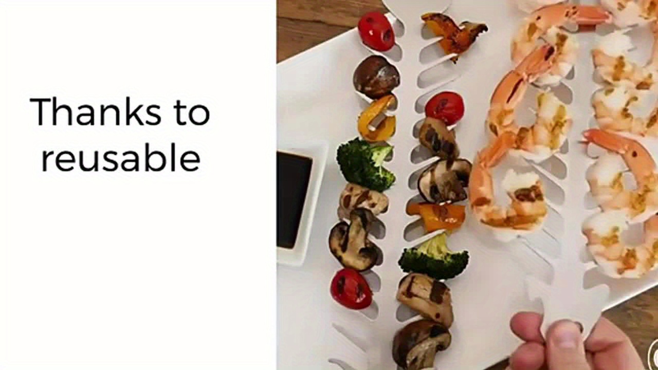 Set de brochettes en acier inoxydable pour griller de petits aliments au barbecue – Image 10